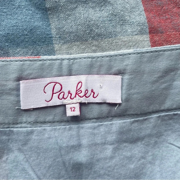 Parker Astrid Asymmetric Skirt Red and Blue Plaid Skirt 33153 - Picture 5 of 7